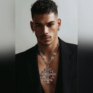 Antique Style 800 Silver Pectoral Cross Necklace Large Ornate Religious Pendant